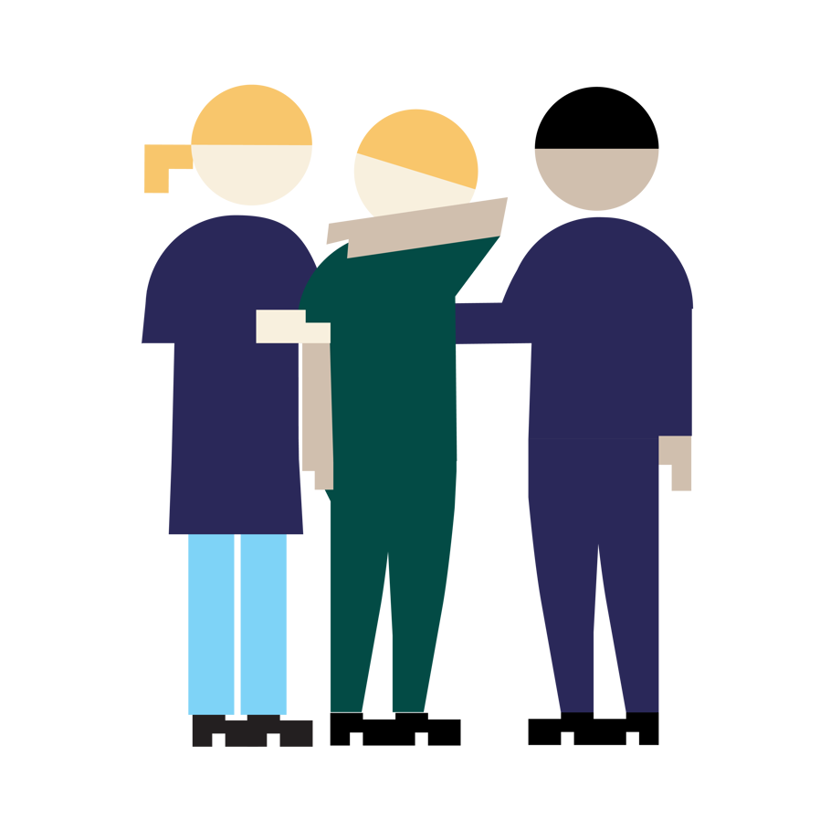 En tegneserie av en by