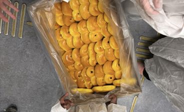 en person som holder en pose ***