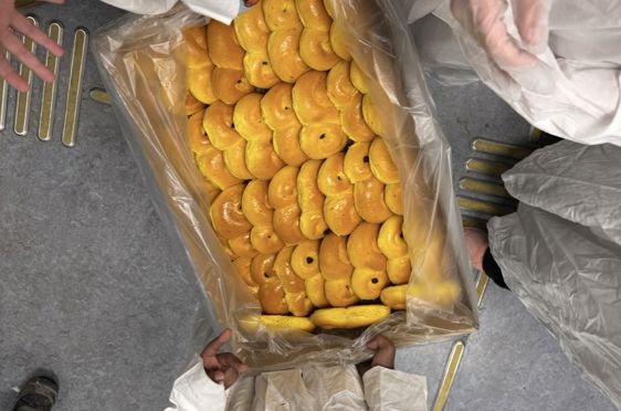 en person som holder en pose ***