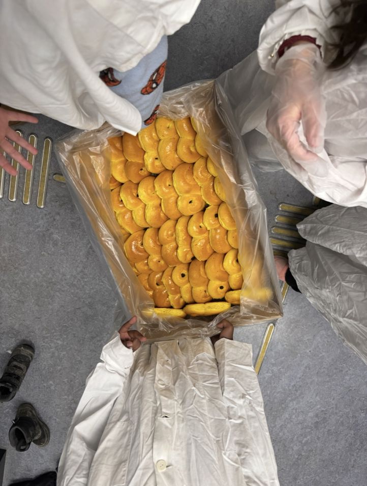 en person som holder en pose ***